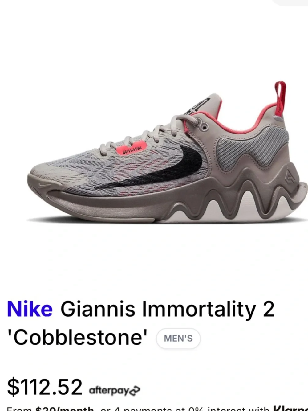 🏀 Nike - Giannis Immortality 2 'Cobblestone' size 9.5, like new baskeball shoes
